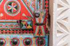Saudi Arabia, Riyadh. Colorfully painted door in Najd Village. Art Print
